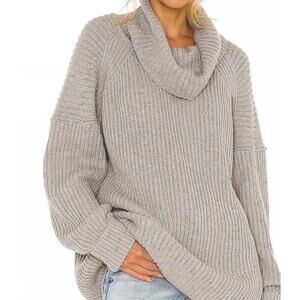 Free People FP Leo Tunic Silver Gleam Sweater sz XS